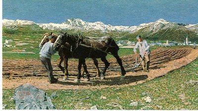 Plowing by Giovanni Segantini